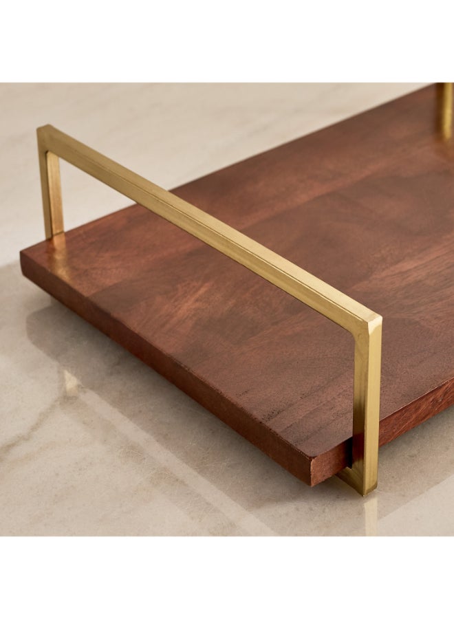 Home Box Decorative Tray with Handle - Brown - Image 2